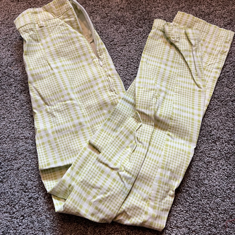 Forever 21 small Lime green plaid pants